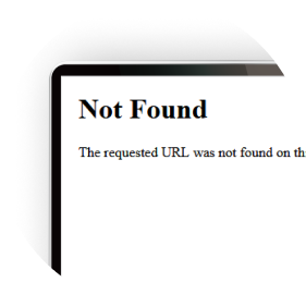 Not Foundと表示されているPC画面